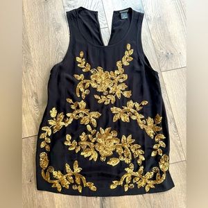 Club Monaco Silk Sequin Top